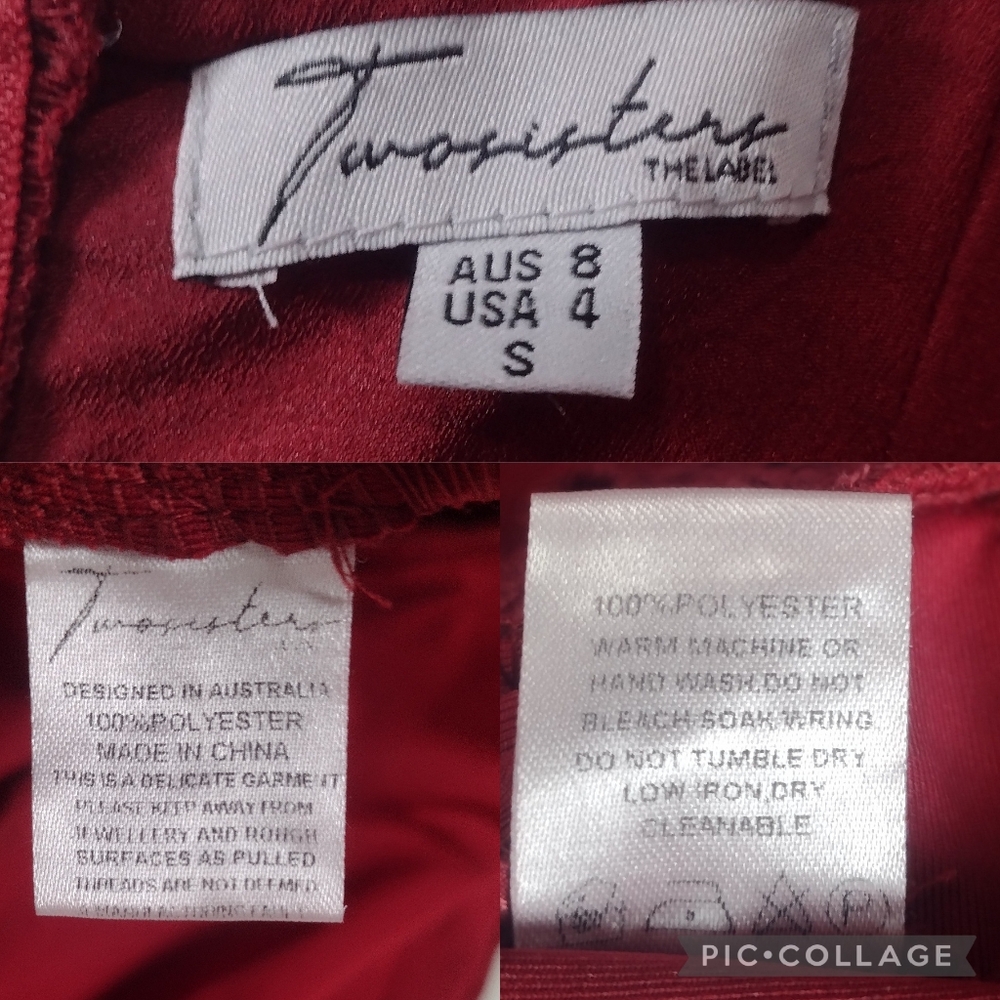 Two Sisters the Label Red Lace Valentina High Low Midi Dress Size 4 - Picture 16 of 16